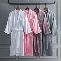 Халат-кимоно из натурального хлопка для мужчин и женщин, длинное плотное абсорбирующее махровое банное кимоно, легкое Вафельное полотенце, одежда для сна 1005001568889988