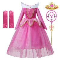 Платье принцессы розовое с юбкой-пачкой для девочек, сказочный спящий красивый костюм, детский наряд для косплея, платье, Карнавальный наряд на осень и зиму 1005001584586207