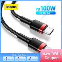 Baseus 100 Вт USB C к USB Type C кабель USBC PD быстрое зарядное устройство Шнур USB-C кабель Type-c для Xiaomi mi 10 Pro Samsung S20 Macbook iPa 1005001584614309