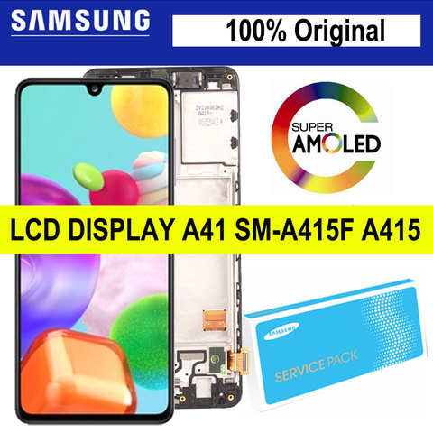 100% Оригинальный 6,1 "Super AMOLED для Samsung Galaxy A41 SM-A415F A415, ЖК-дисплей, сенсорный экран, дигитайзер, для сборки, запасные части 1005001589232083