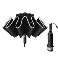 Непродуваемый складной зонтик с отражающей полосой 10 ребер автоматический открытый и закрытый портативный дорожный зонт 1005001594498203