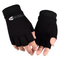 Зимние перчатки для мужчин, флисовые теплые перчатки с полупальцами, эластичные варежки без пальцев для мужчин, мужские перчатки для езды на велосипеде 1005001597843157