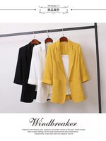 Модная женская куртка однотонная желтая черная хлопковая ткань Свободное пальто оверсайз Новинка весна-лето куртки 2022 женский костюм OL 1005001604789819