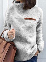 Свитшот женский с длинным рукавом, теплый плюшевый пуловер, туника, розовая уличная одежда на молнии, Осень-зима 1005001638949364