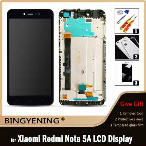 ЖК-дисплей с сенсорным дигитайзером в сборе для Xiaomi Redmi Note 5A MDG6, Redmi Note 5A Prime MDG6S, Y1 / Y1 Lite, с рамкой 1005001643076302
