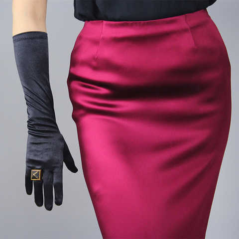 Перчатки женские длинные теплые для вождения, эластичные мерсеризованные шелковые рукавицы, вечерние торжественные митенки для выпускного вечера, E24, осень 1005001649475196