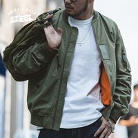 Мужская куртка-бомбер в стиле милитари Maden, однотонная винтажная куртка с воротником бомбер мужской анорак 1005001677211909