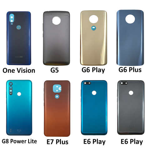 Сменная задняя крышка батарейного отсека на клейкой основе для Motorola Moto One Vision G10 G5 G6 E6 Play G7 E7 Plus G8 Power Lite 1005001693376050