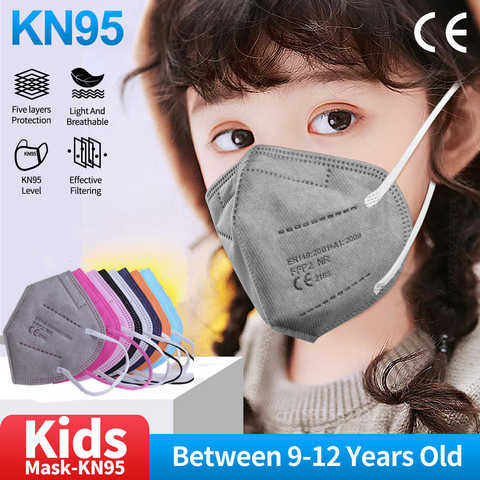 FFP2 Mascarillas KN95 детская маска, 5 слоев, маска для лица KN95 для девочек и мальчиков, респиратор, защитная маска KN95 для детей 1005001700557141