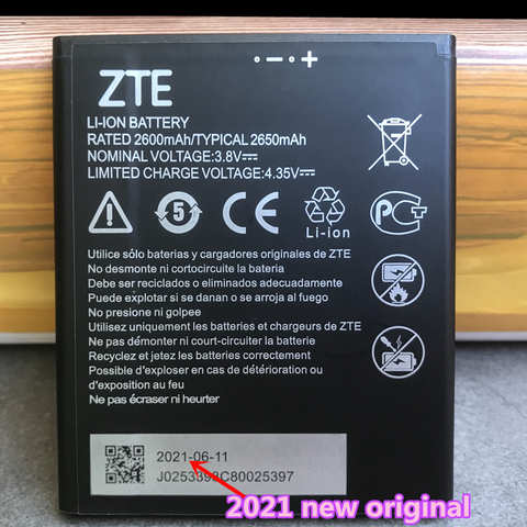 Новый оригинальный аккумулятор 2650 мАч Li3826T43P4h695950 для ZTE Blade A5 2019 / Blade A3 2020 мобильный телефон 1005001714037259