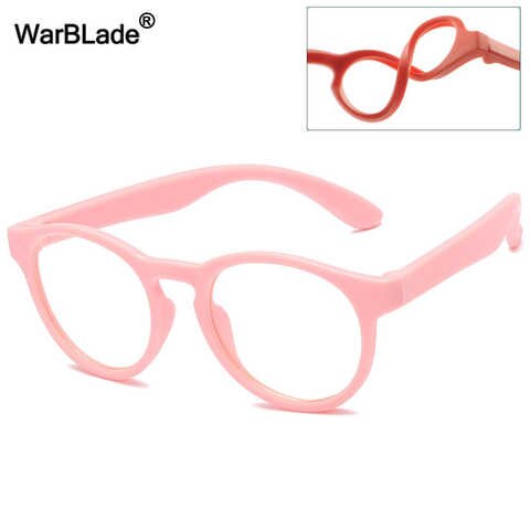 Круглые детские очки с синим светом, силиконовые гибкие детские оптические очки в оправе для мальчиков и девочек, прозрачные очки с блокировкой UV400 1005001728181703