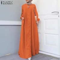 Женское длинное платье на пуговицах, осень винтажный хиджаб 1005001728203910