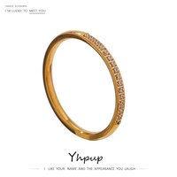 Простое кольцо из нержавеющей стали Yhpup, с золотым кубическим цирконием, 18 K, с покрытием, минималистичное очарование для женщин, модные трендовые ювелирные изделия 1005001729634171