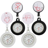 Карманные часы с выдвижной катушкой, медсестринский доктор, стетоскоп с ритмом сердечного ритма, со стеклянным знаком, подарок для работы в офисе 1005001732446936