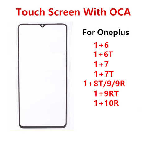 Внешний экран для Oneplus 10R 9RT 9 9R 8T 7T 7 6T 6 One Plus, передняя сенсорная панель, ЖК-дисплей, стеклянный объектив, запасные части + OCA 1005001779474933