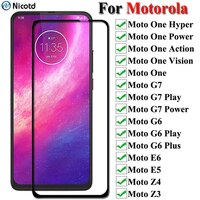 Закаленное стекло с полным покрытием для Motorola One Hyper Action Vision Power, Защитная пленка для экрана Moto G6 G7 Play Plus Z3 Z4 1005001780846957