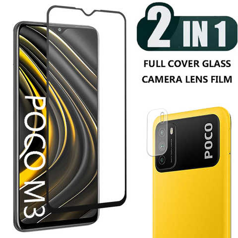Закаленное 9D 2 в 1 стекло для Xiaomi Poco M3 M2 Pro, защита экрана, пленка для объектива камеры, для Poco M3 стекло 1005001786953318
