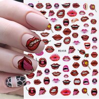 3D наклейки для дизайна ногтей, 1 шт., сексуальные красные губы, искусственные цветы для украшения ногтей, бумажные, рождественский подарок, новый год 2021 1005001797534958