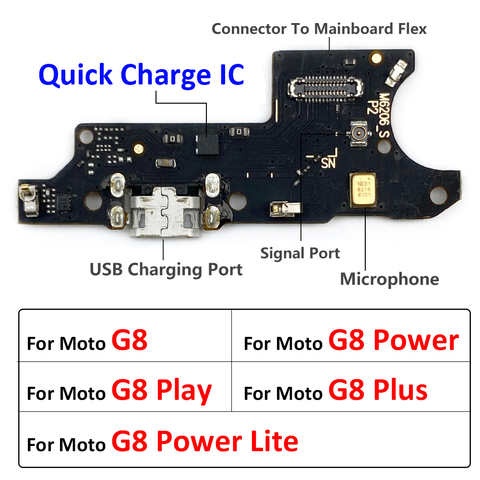Плата зарядного устройства USB PCB Flex для Motorola Moto G8 Plus Play Power Lite USB порт коннектор док-станция зарядный гибкий кабель 1005001802465512