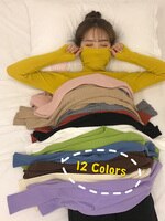 Женские свитера 2022 Модные осенние зимние топы корейский Тонкий женский пуловер вязаный свитер джемпер мягкий теплый женский пуловер 12 цветов 1005001804866468