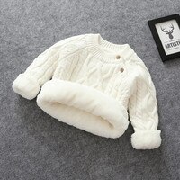 Осенне-зимний детский свитер для мальчиков и девочек, шерстяной пуловер с героями мультфильмов для малышей, теплый свитер, куртка кардиган, утепленная верхняя одежда 1005001810027544
