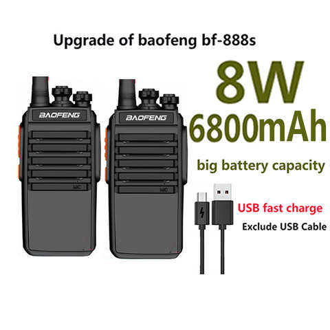 Рация Baofeng 2023 года, 2 ПК, usb-устройство быстрой зарядки 8 Вт, мини-рация, гарнитура, UHF west Ham, радиостанция, CB 1005001814985257