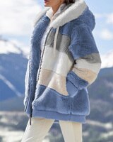 Зимняя женская куртка, модное повседневное женское клетчатое пальто на молнии с капюшоном, Кашемировое Женское пальто 1005001823699377
