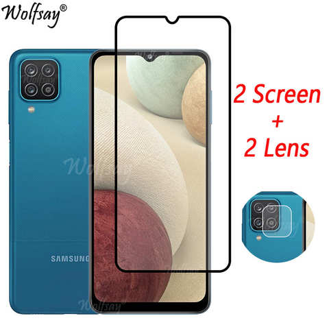 Закаленное стекло с полным покрытием для Samsung Galaxy A12, Защита экрана для Samsung A12, A22, A52, M12, стекло для камеры Samsung A12, стекло 1005001824749941