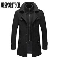 Зимнее мужское шерстяное пальто, новое однотонное холодостойкое мужское шерстяное пальто с двойным воротником, повседневный Тренч, Мужское пальто большого размера 4XL 1005001826077465