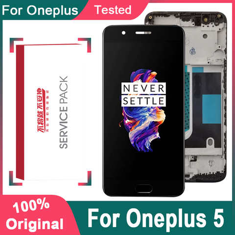 ЖК-дисплей 5,5 "OLED/AMOLED для Oneplus 5 A5000, сменный ЖК-дисплей кодирующий преобразователь сенсорного экрана в сборе для OnePlus 5 1 + 5 1005001830112725