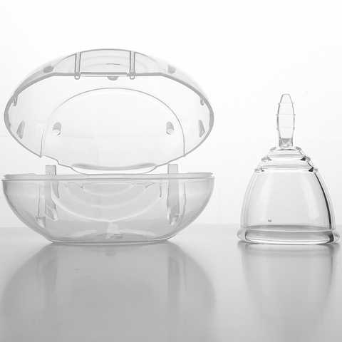 Прозрачный менструальная чаша из медицинского силикона герметичная Женская Для женщин менструальная чаша с хранения Чехол женский гигиеничный продукт 1005001833713309
