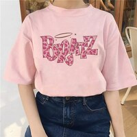 Женская футболка с принтом алфавита, розовая винтажная Женская одежда в стиле Харадзюку, 2020 1005001841416042