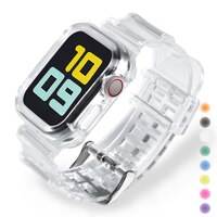 Спортивный прозрачный ремешок + чехол для Apple Watch 8 7 6 SE 5 4 3, прозрачный силиконовый ремешок для iwatch, ремешок 40 мм 44 мм 42 мм 41 мм 45 мм 49 мм 1005001847398900