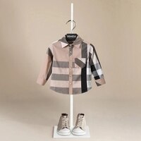 Модная брендовая одежда для малышей, Осенний Топ, рубашка для маленьких мальчиков, рубашки в клетку с длинным рукавом, хлопковая блузка для девочек, рубашки для малышей, детская одежда 1005001849772784