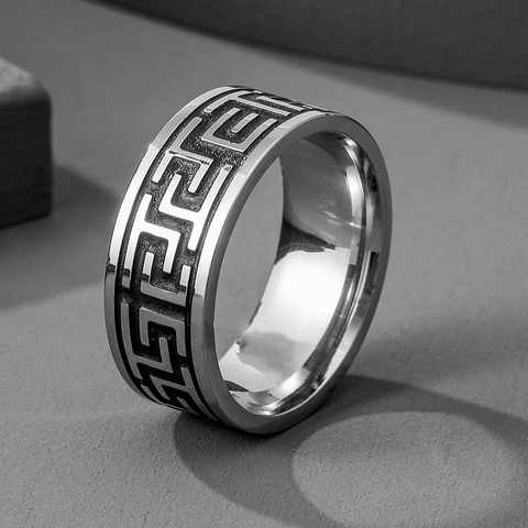 Новое Винтажное кольцо с черным узором 8 мм для мужчин и женщин 1005001854608724