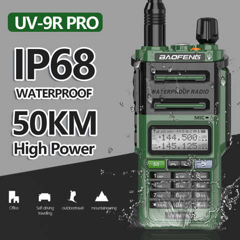 Портативная рация Baofeng UV-9R PRO, водонепроницаемая рация IP68 VHF/UHF, дальность действия 10 км, мощная рация для любительской радиосвязи 1005001860847396