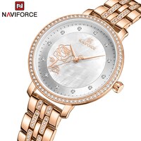 NAVIFORCE часы розового золота Женские часы женские креативные стальные женские часы с браслетом женские водонепроницаемые часы Relogio Feminino 1005001864852222