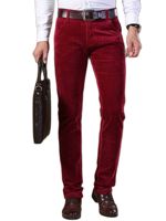 2021 новые мужские вельветовые повседневные штаны, деловой стиль, модный однотонный Цвет эластичные брюки средней посадки мужской; Цвета: черный, хаки, кофейный, красный 1005001866462078