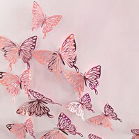 12 шт./компл. 3D наклейки на стену, полые бабочки для детской комнаты, домашний Настенный декор «сделай сам», марионы, Фотофон 1005001868543392