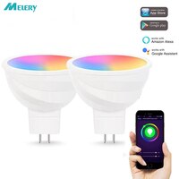 Умсветодиодный Светодиодная лампа MR16 с Wi-Fi, 12 В переменного/постоянного тока, GU5.3, отражатель, Spolt-светильник ильник 50 Вт, эквивалент RGB, декоративная лампа теплого и холодного белого света с дистанционным управлением 1005001870937031