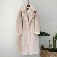 Новое Элегантное длинное зимнее пальто из искусственного меха, женские модные плюшевые меховые пальто, свободное высококачественное толстое теплое зимнее меховое пальто 1005001903256800