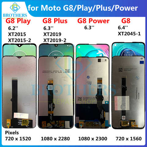 ЖК-дисплей с сенсорным экраном и дигитайзером в сборе для Motorola Moto G8 Play G8 Plus G8 XT2019 XT2015 XT2045 G8Play G8plus 1005001944477475