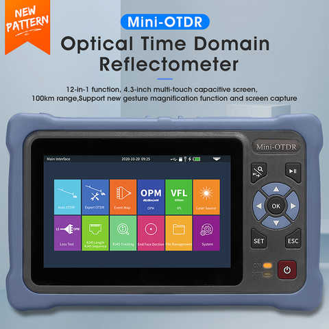 OTDR 1310 нм, 26/24 дБ, рефлектометр с сенсорным экраном, VFL, OPM, карта событий, тестер кабеля Ethernet 1005001947345752