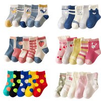 5 пар хлопковых детских носков детские носки теплые носки для зимы для детей милые футболки для маленьких девочек с мотивами из мультфильмов, для новорожденных и детей ясельного возраста носки для девочек Повседневный 1005001953177715