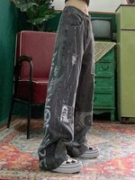 Классные женские джинсовые винтажные модные мешковатые брюки в стиле Харадзюку для девушек Ulzzang, забавные женские брюки, женские летние прямые джинсы, уличная одежда 1005001953835372