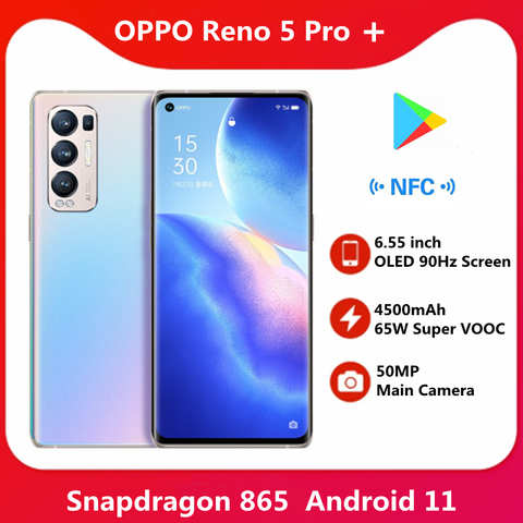Смартфон OPPO Reno 5 Pro + Plus, экран 6,55 дюйма, OLED 90 Гц, 65 Вт, аккумулятор 4500 мА · ч, Android 11, OS11 1005001954109805