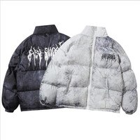 Мужская стеганая куртка-бомбер в стиле хип-хоп, уличная куртка-парка с принтом граффити, хлопковый Зимний пуховик в стиле Харадзюку, верхняя одежда 1005001961451698