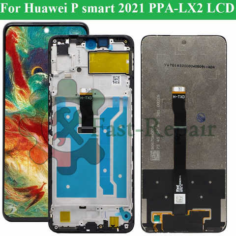 С ЖК-дисплеем для Huawei P Smart 2021 ЖК-дисплей PPA-LX2 ЖК P Smart 2020 сенсорный экран дигитайзер P Smart 2019 POT-LX1 запасная часть для замены процессора изображений ЖК 1005001962171801