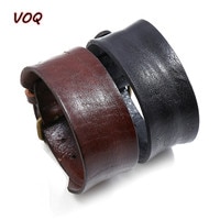 Винтажный однослойный широкий браслет VOQ из воловьей кожи, регулируемые браслеты-манжеты для мужчин и женщин, браслеты дружбы 1005001971081548
