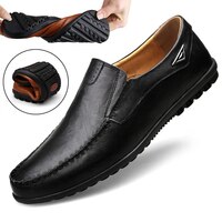 Мужские мокасины из натуральной кожи, черные дышащие туфли без шнуровки, для вождения, 2021, 37-47, повседневная обувь, размера плюс 1005001981847053